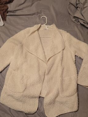 just be Cream Teddy Open-Front Women's Jacket
